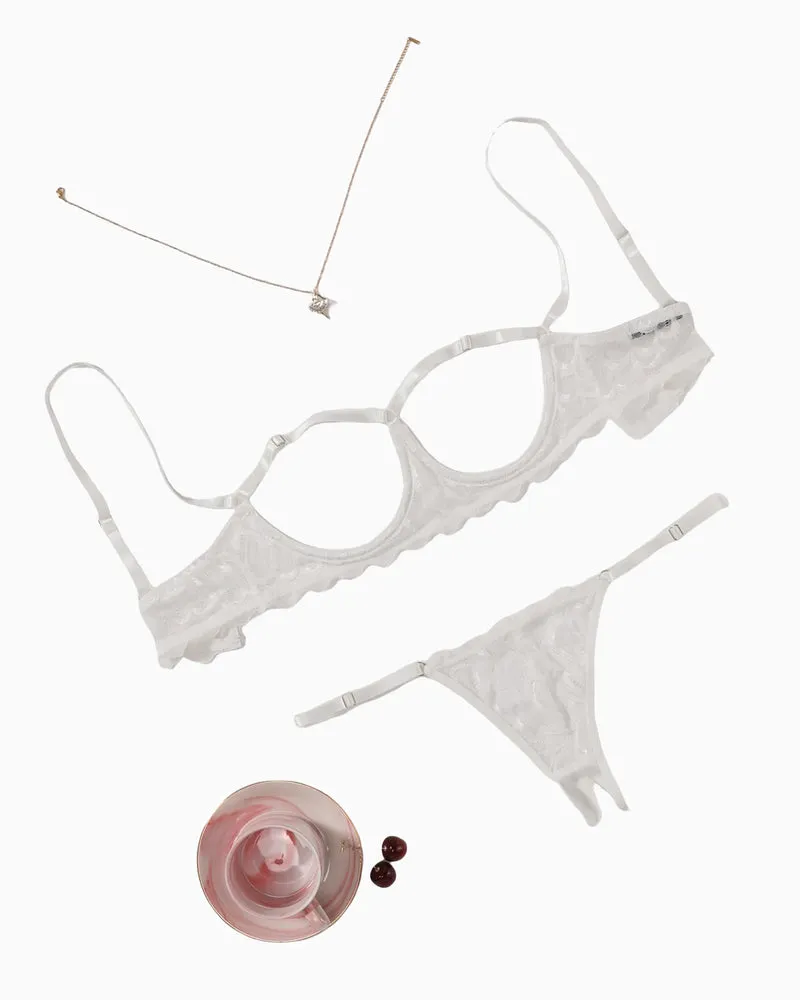 Cupless Bra and Panty 2 Piece Lingerie Set