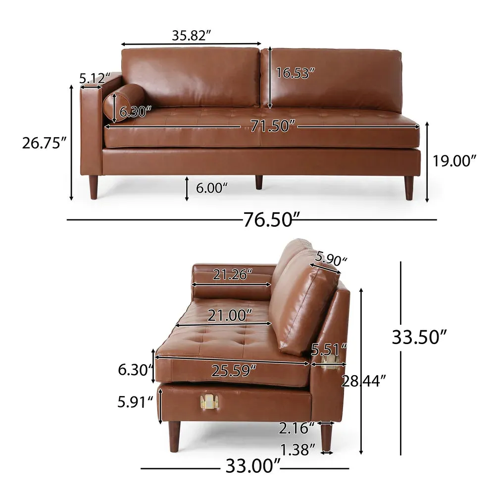 Depy Sectional Sofa Set in PU Leatherette