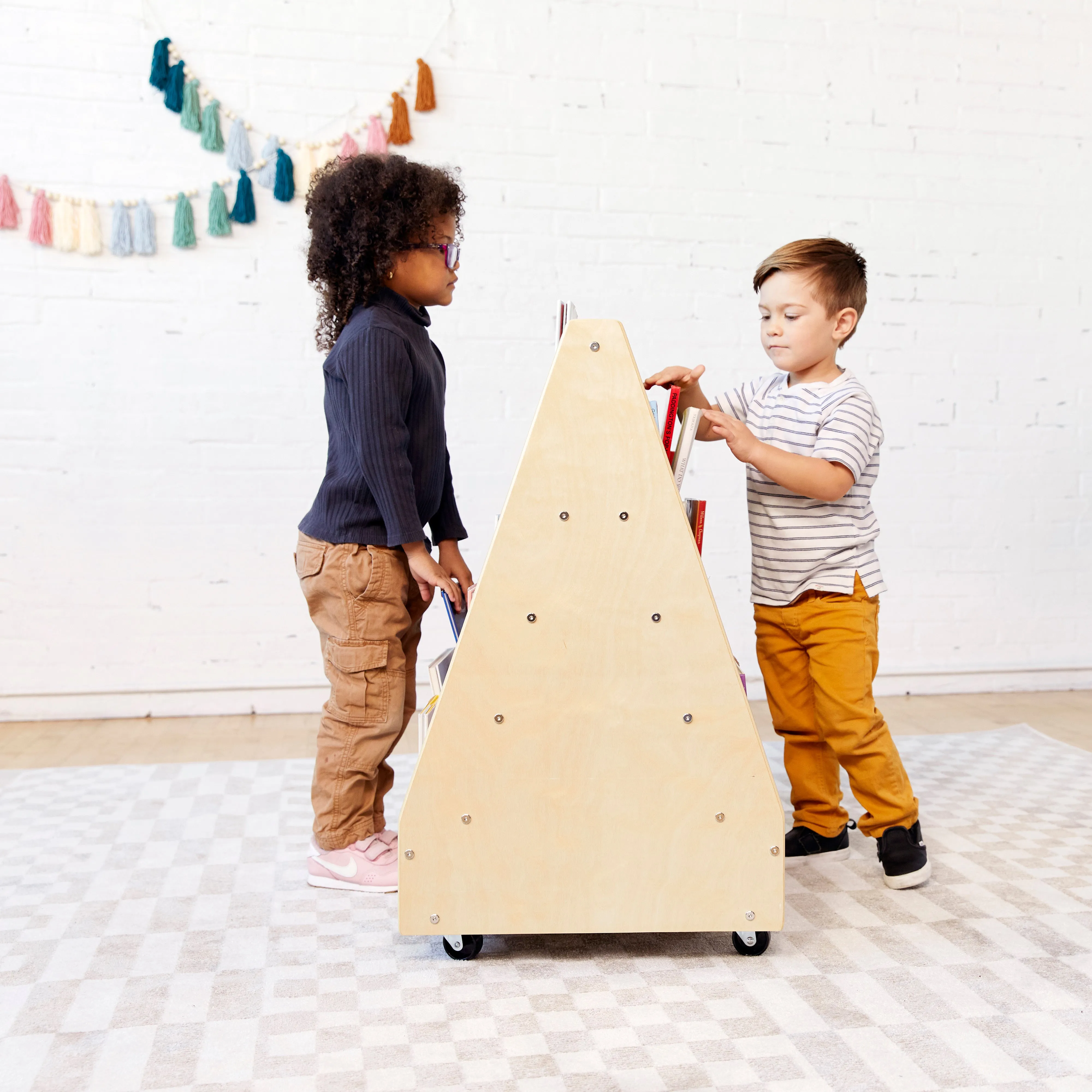 Double-Sided Mobile Book Display, Classroom Bookshelf