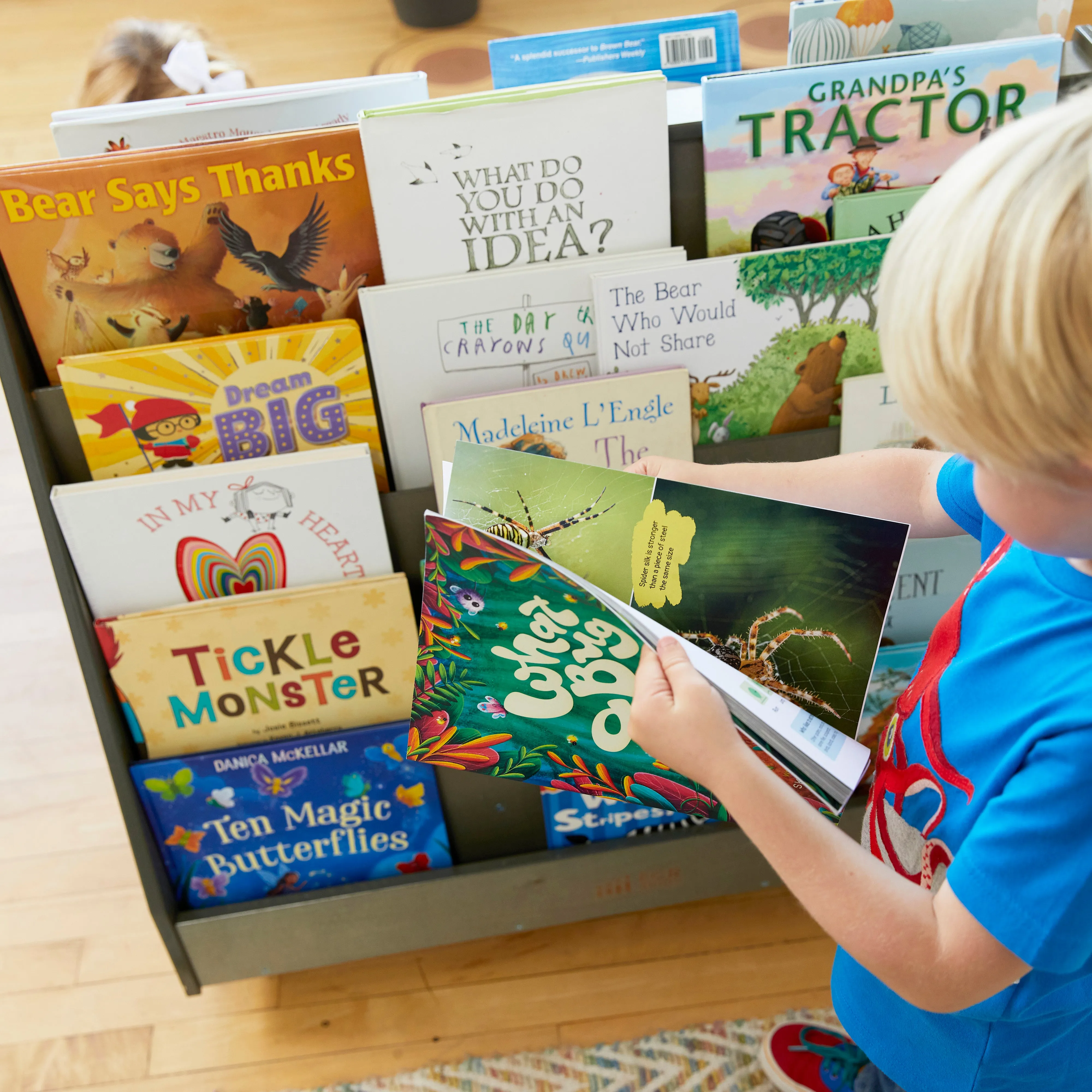 Double-Sided Mobile Book Display, Classroom Bookshelf