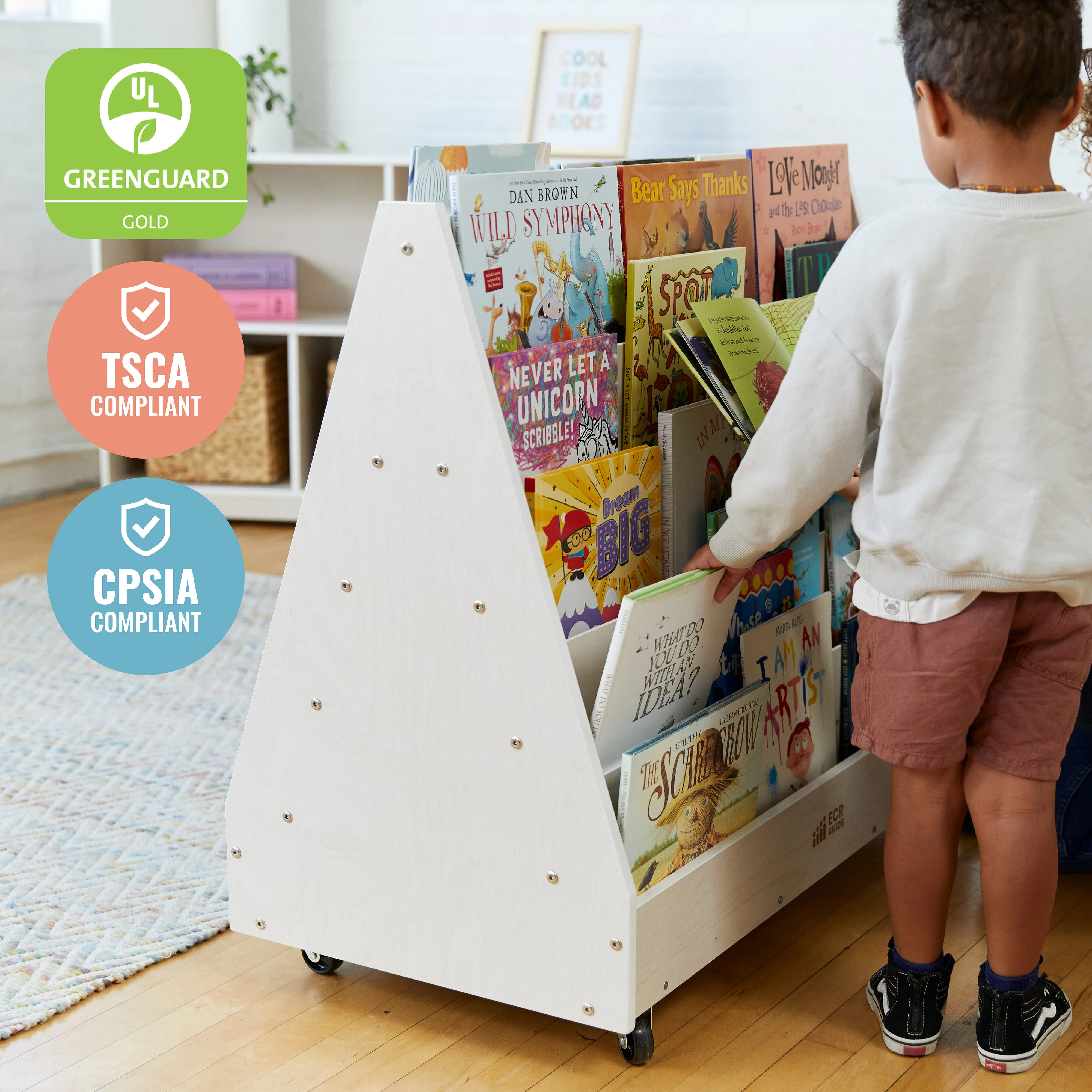 Double-Sided Mobile Book Display, Classroom Bookshelf