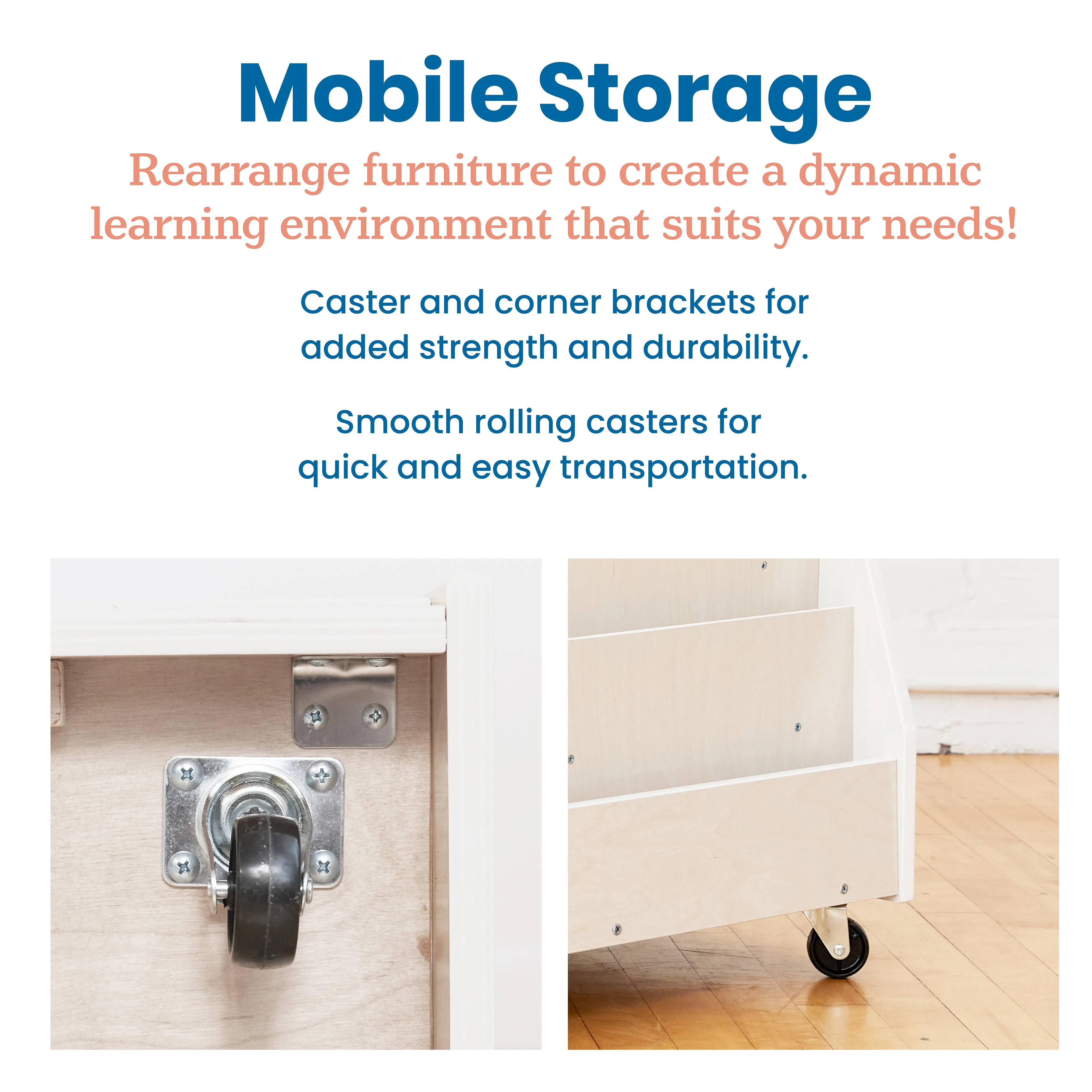 Double-Sided Mobile Book Display, Classroom Bookshelf