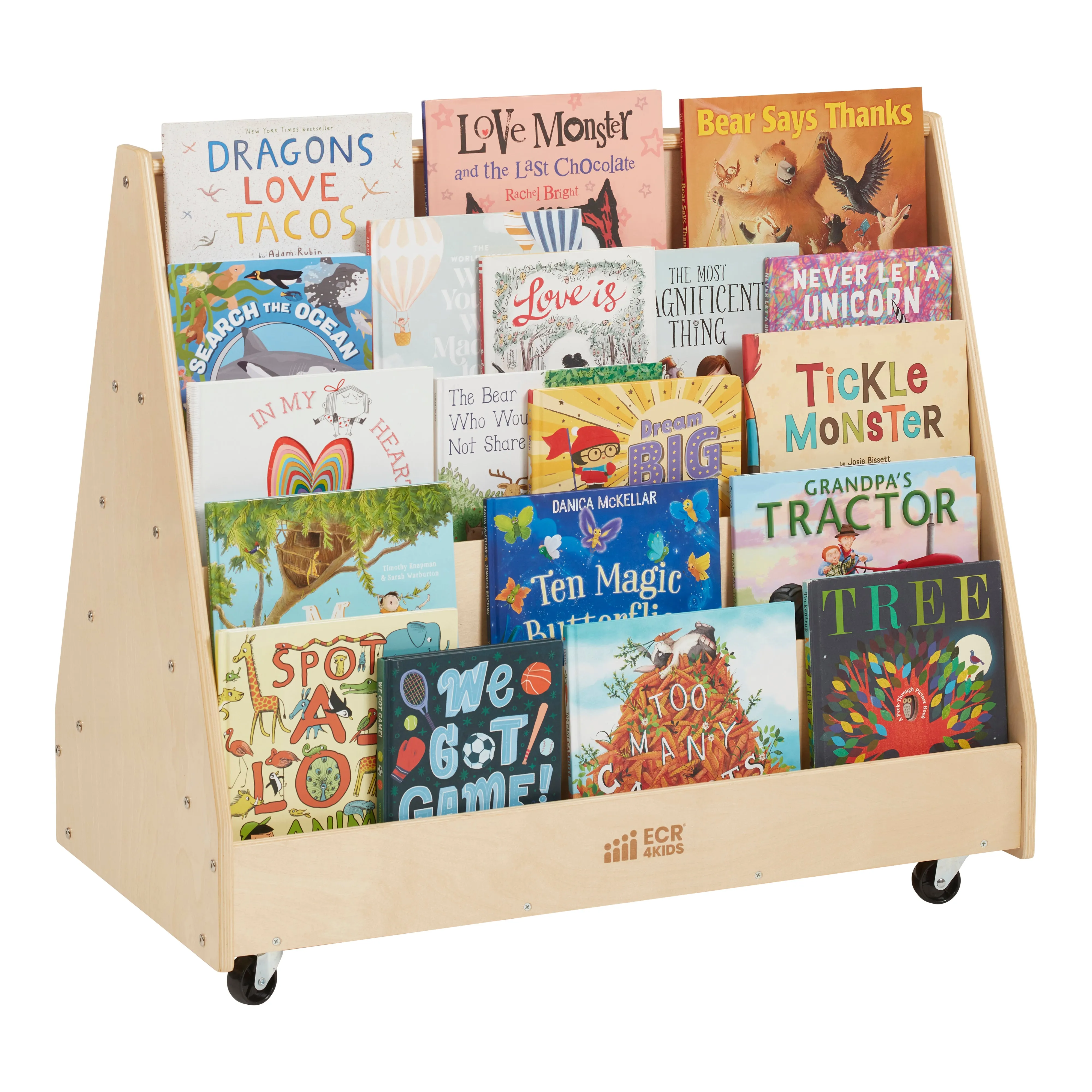 Double-Sided Mobile Book Display, Classroom Bookshelf