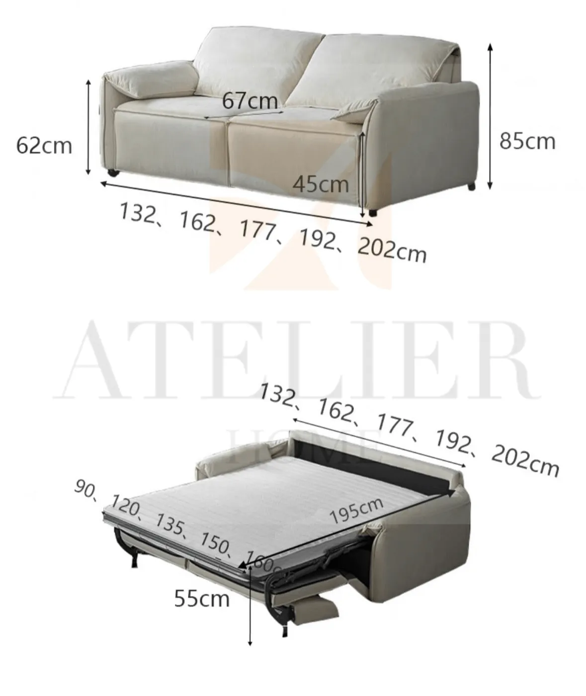 Earl Foldable Sofa Bed with Mattress