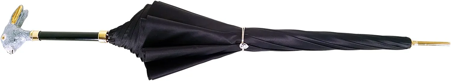 Elegant Umbrella With Double Layer In Black Satin