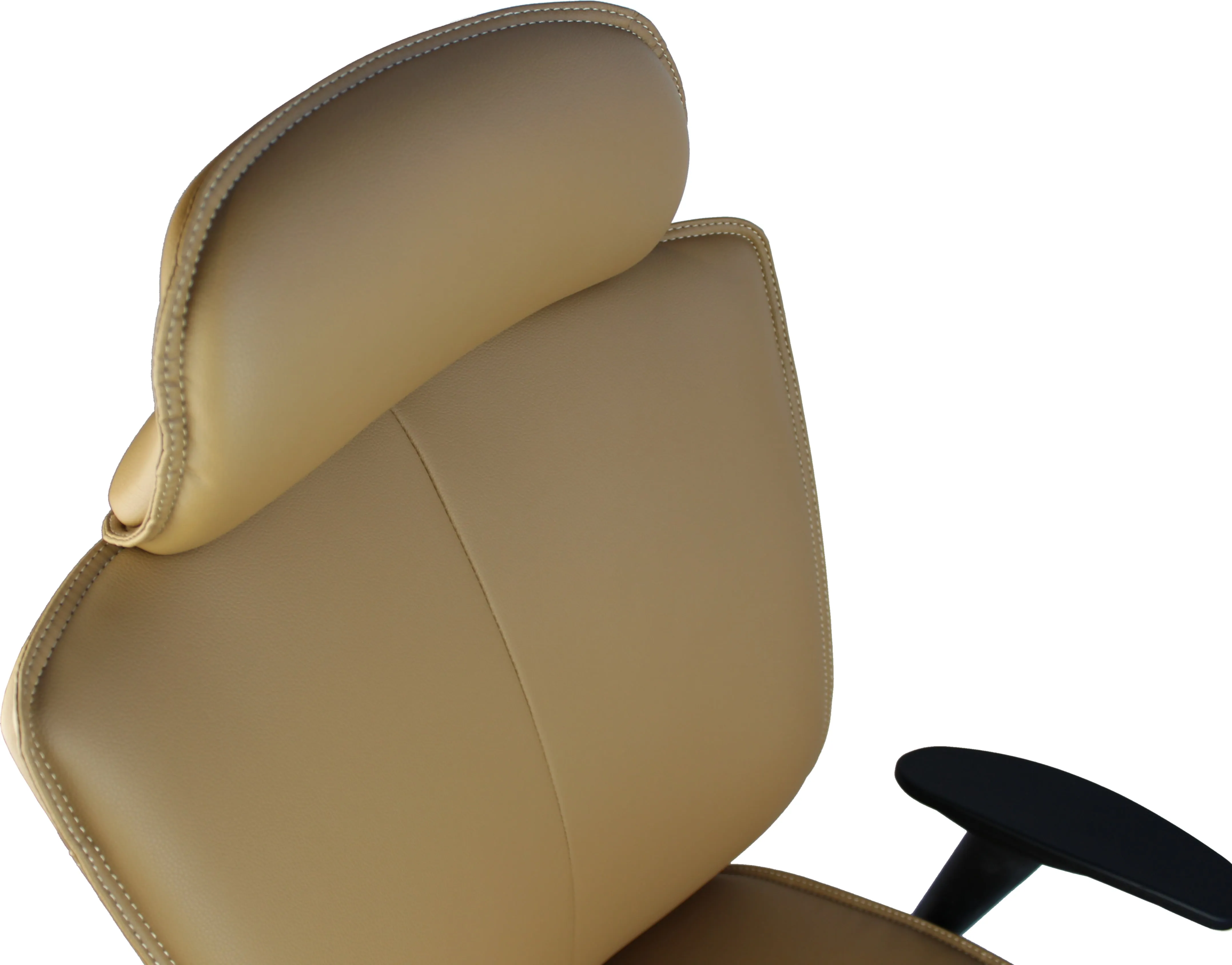 Executive Beige Leather Office Chair - HB-020-BGE