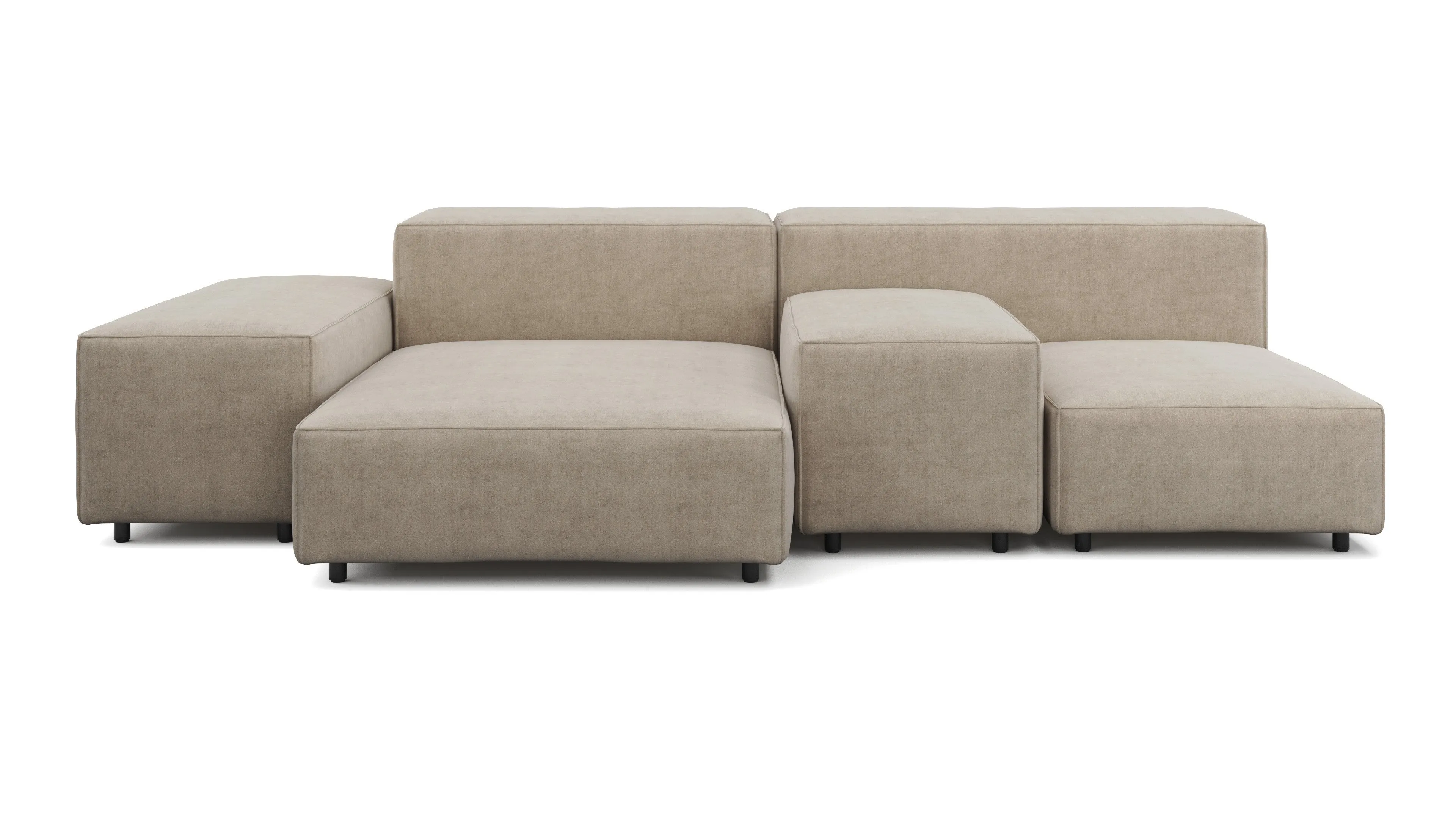 Extrasoft - Extrasoft Sectional Sofa, Combination 1, Right, Biscotti Brushed Weave