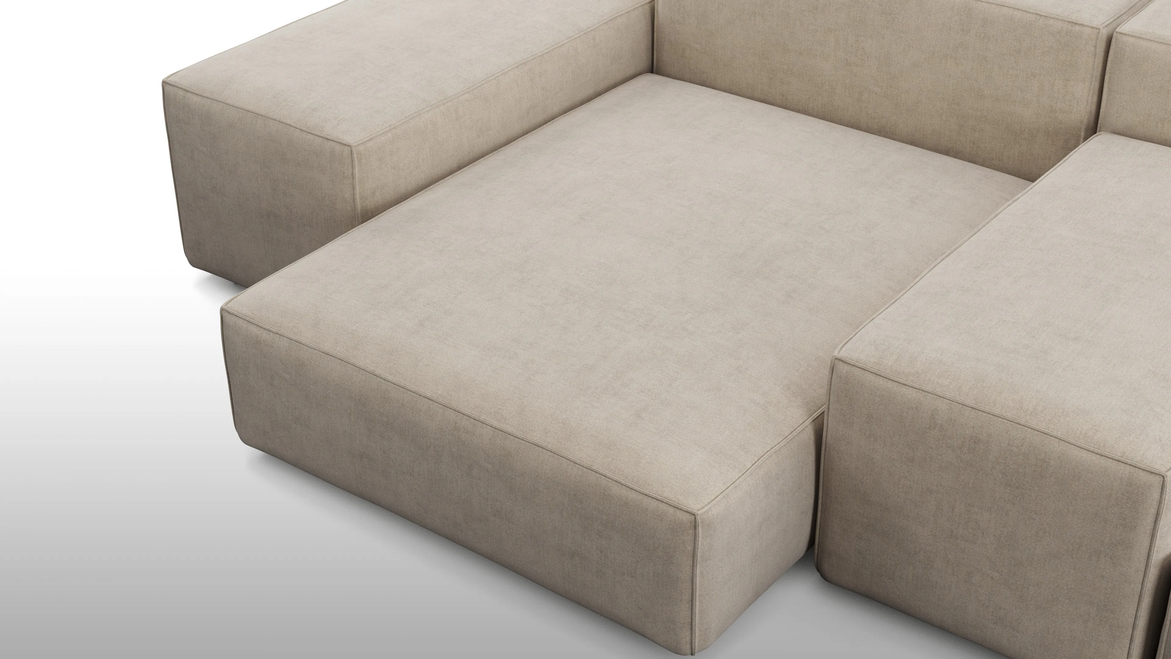 Extrasoft - Extrasoft Sectional Sofa, Combination 1, Right, Biscotti Brushed Weave