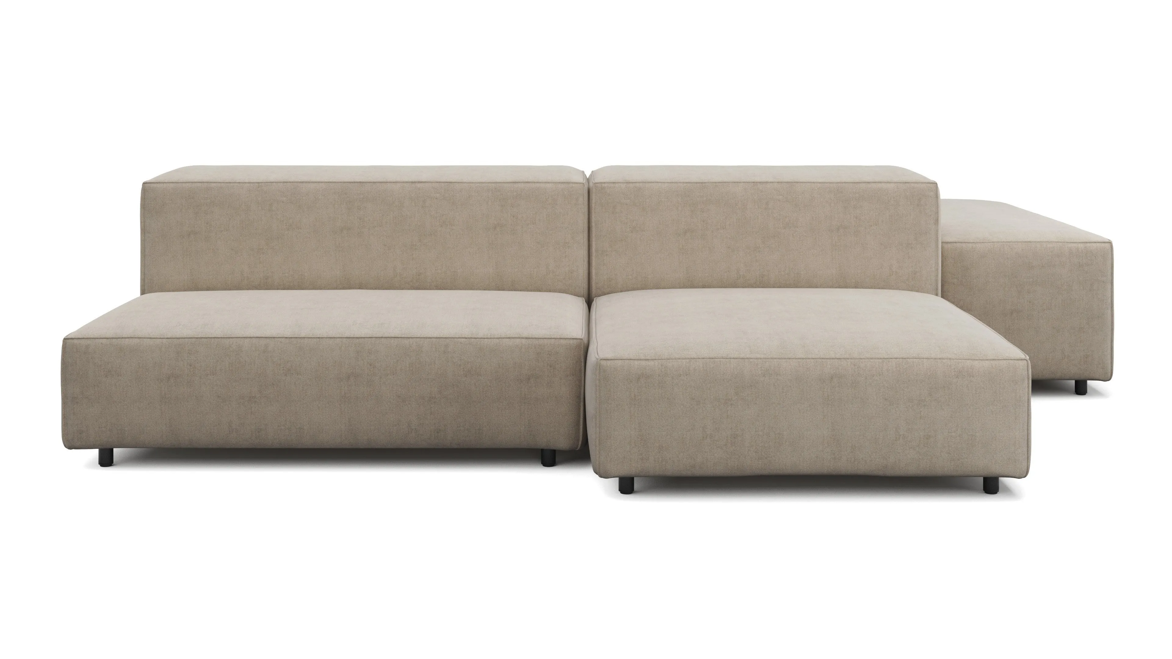 Extrasoft - Extrasoft Sectional Sofa, Combination 1, Right, Biscotti Brushed Weave