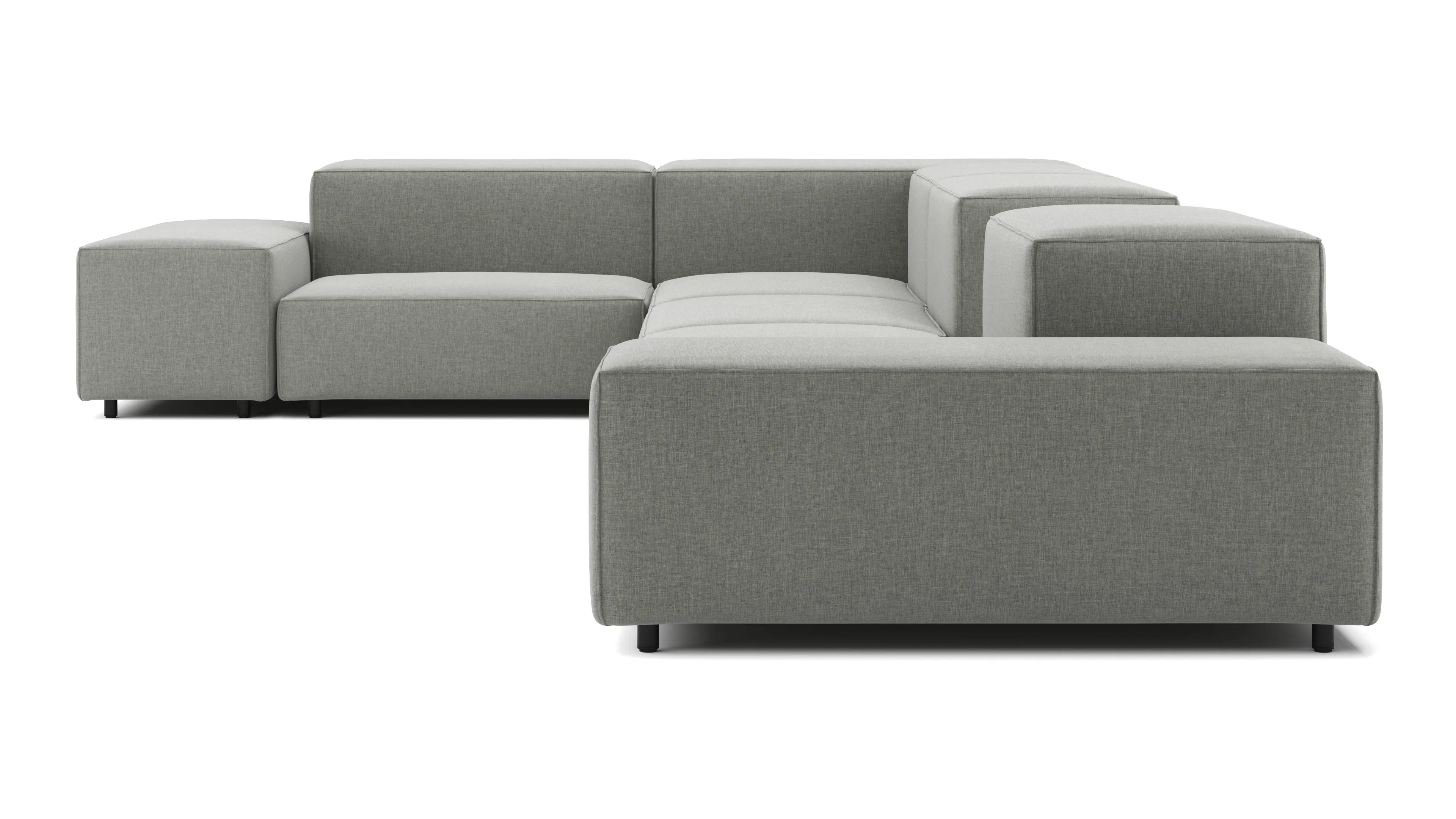 Extrasoft - Extrasoft Sectional Sofa, Large Left Corner, Soft Gray Brushed Weave