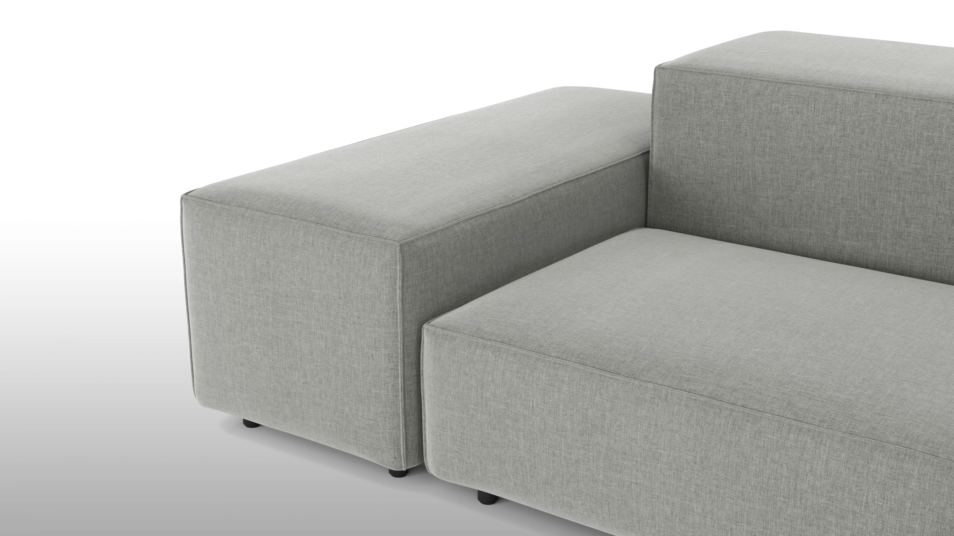 Extrasoft - Extrasoft Sectional Sofa, Large Left Corner, Soft Gray Brushed Weave