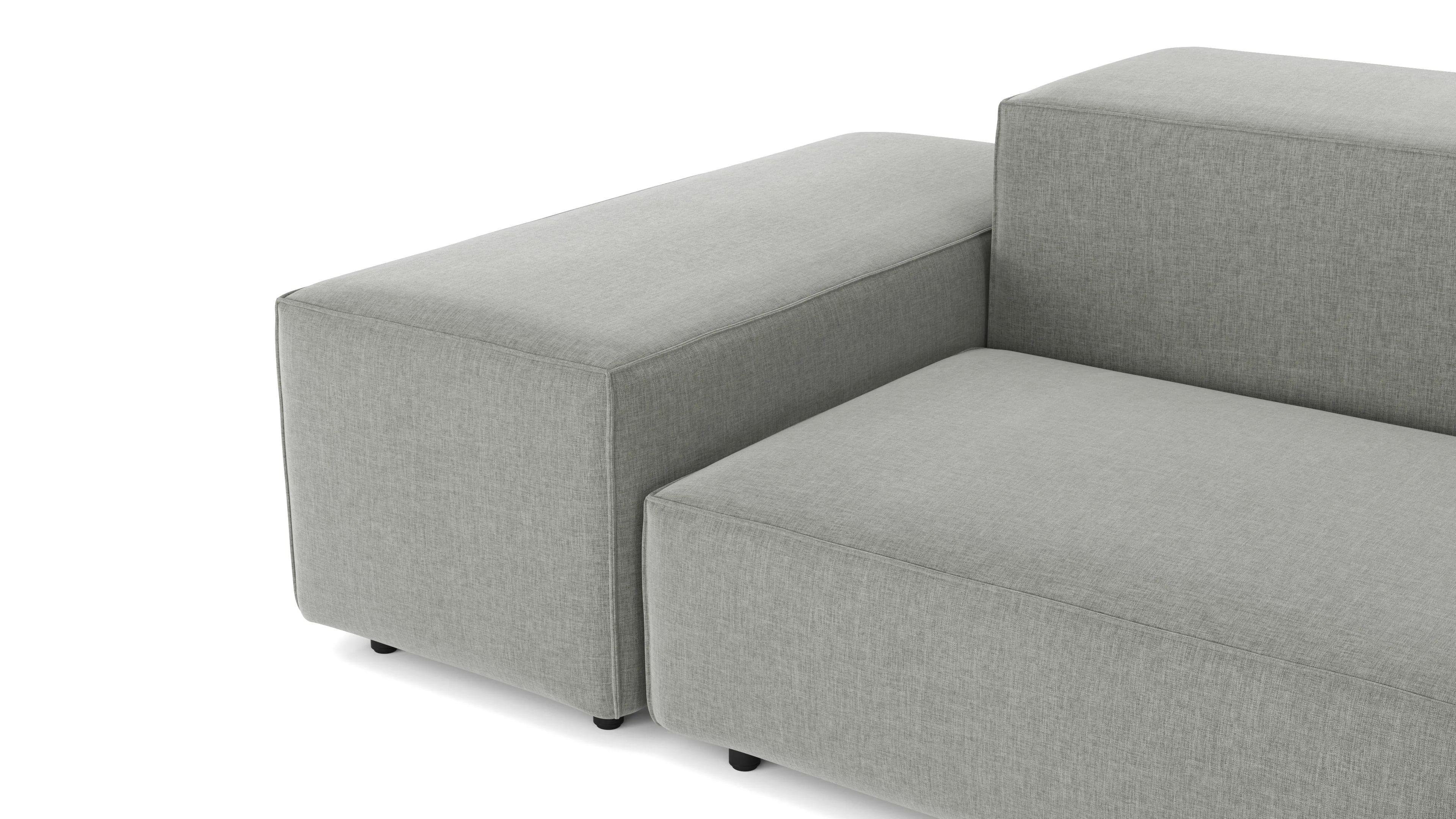 Extrasoft - Extrasoft Sectional Sofa, Large Left Corner, Soft Gray Brushed Weave