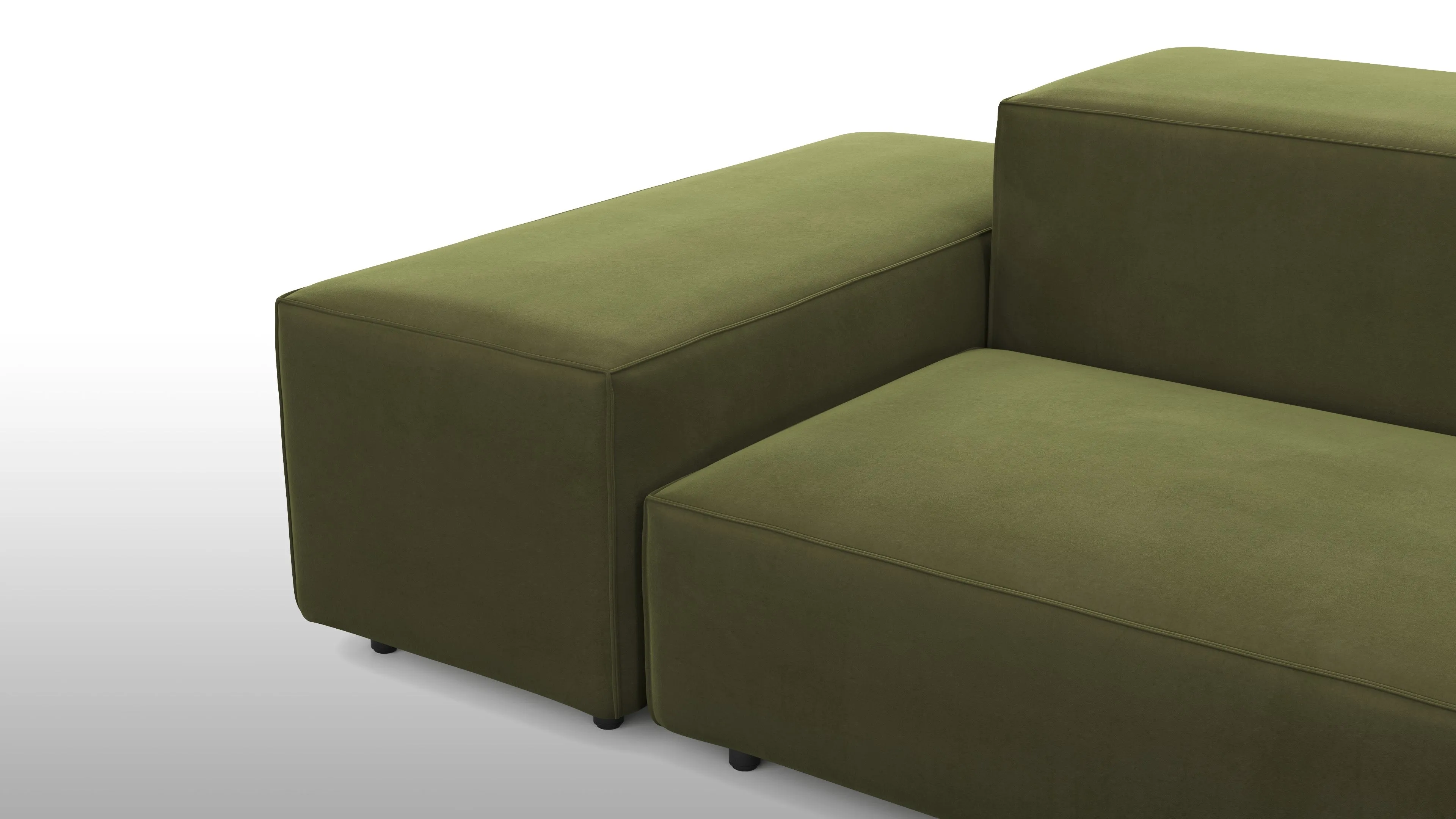 Extrasoft - Extrasoft Sectional Sofa, Open End Sofa, Right, Spruce Luxe Velvet