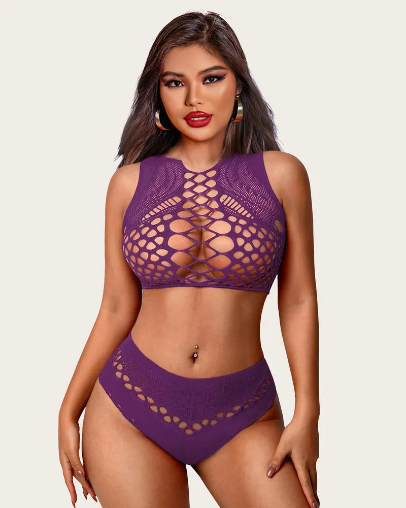 Fishnet Sexy Mesh Body Lingerie Set