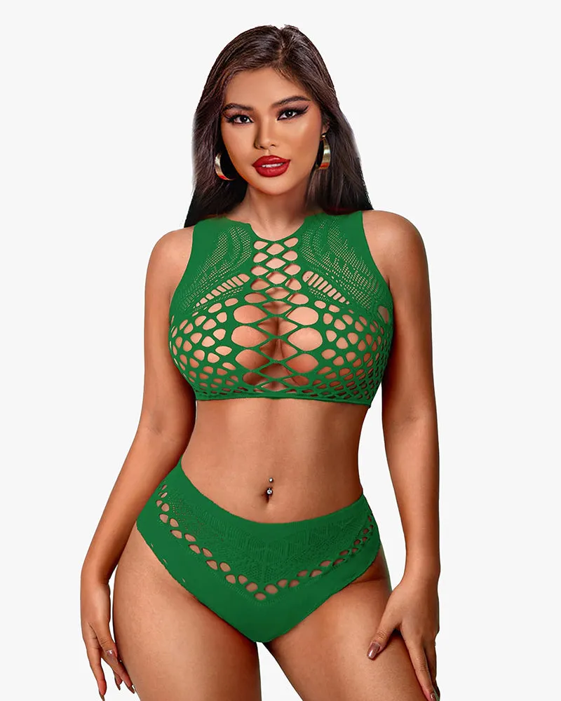 Fishnet Sexy Mesh Body Lingerie Set