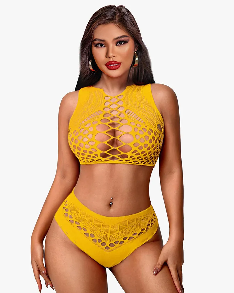 Fishnet Sexy Mesh Body Lingerie Set