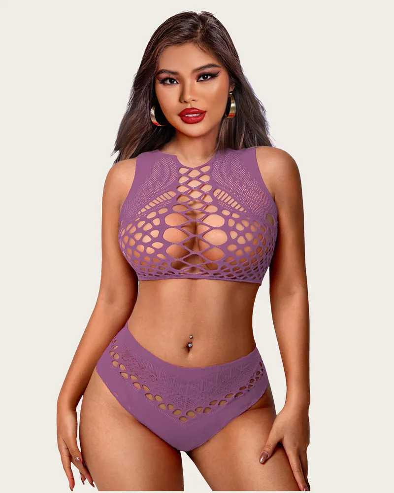 Fishnet Sexy Mesh Body Lingerie Set