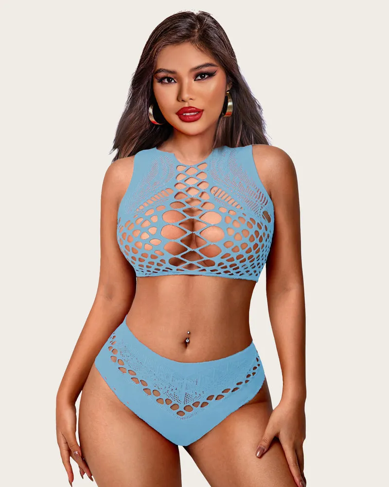 Fishnet Sexy Mesh Body Lingerie Set