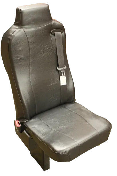 Floor Mounted Flip-Up Seat with 3PT Seat Belt in Black Vinyl