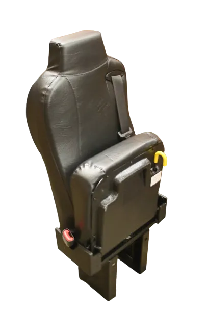 Floor Mounted Flip-Up Seat with 3PT Seat Belt in Black Vinyl