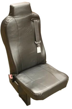 Floor Mounted Flip-Up Seat with 3PT Seat Belt in Black Vinyl