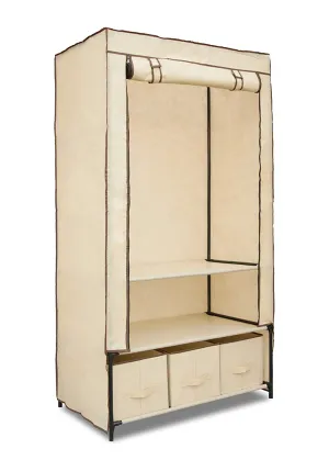 Freestanding Garment Organizer with Hanging Rack and Shelves