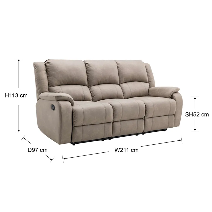 Fremont 3 Seater Recliner Sofa