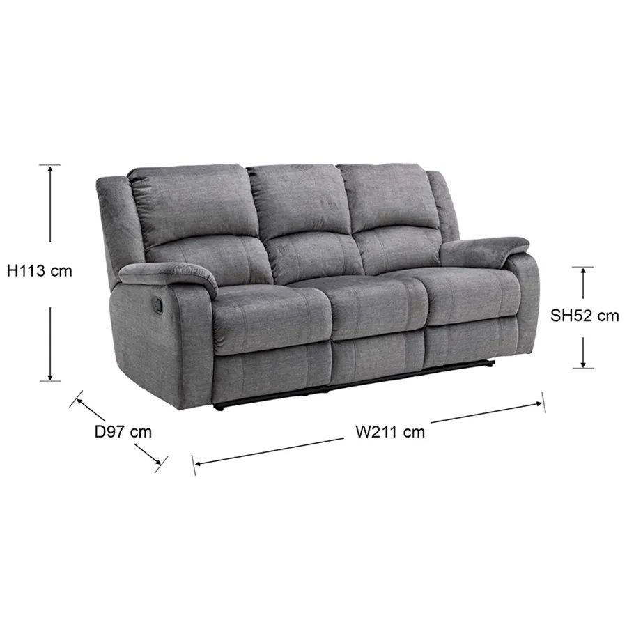 Fremont 3 Seater Recliner Sofa