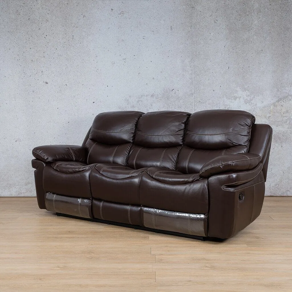 Geneva 3 Seater Leather Recliner