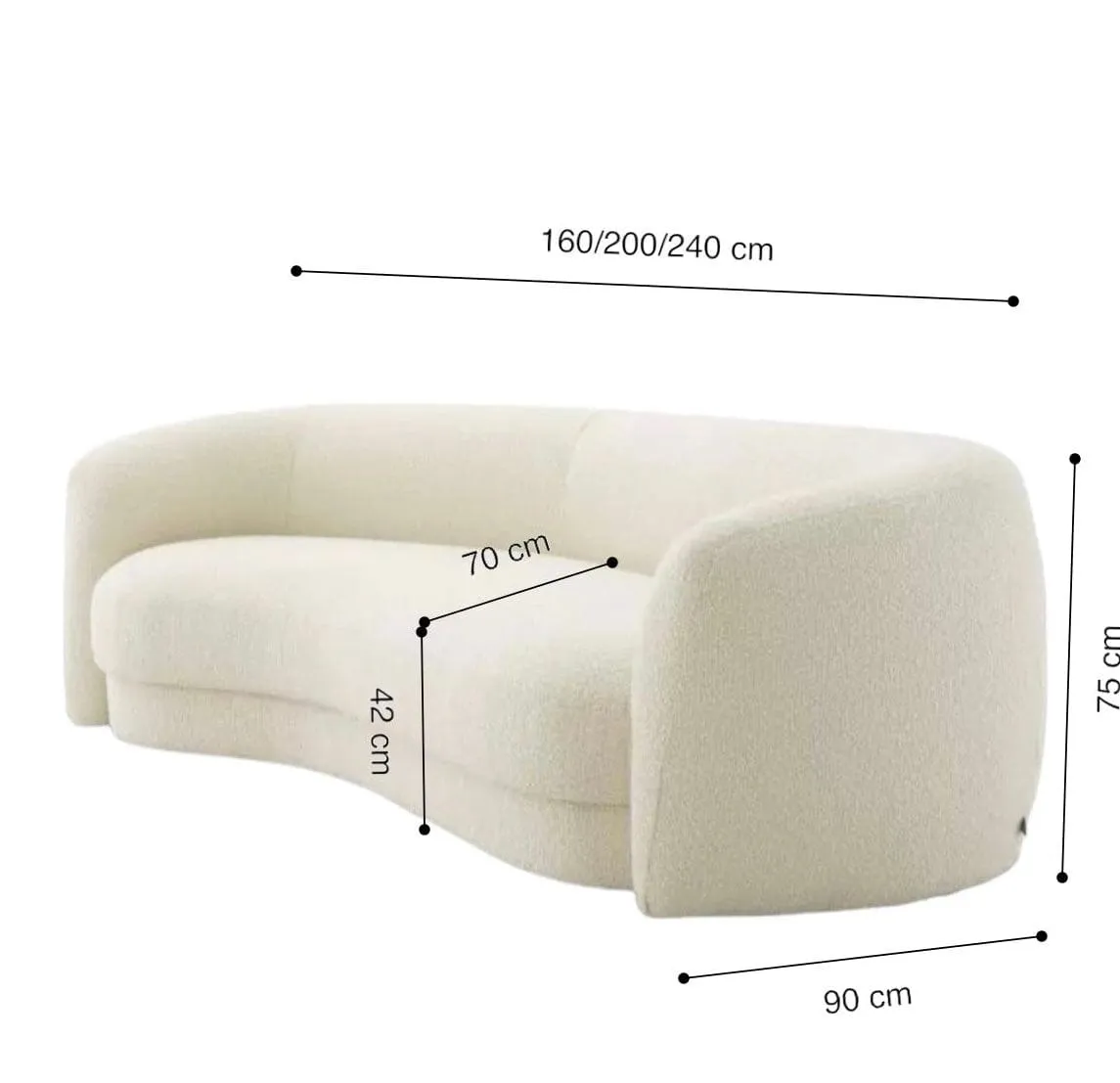 Gina Performance Boucle Curve Sofa