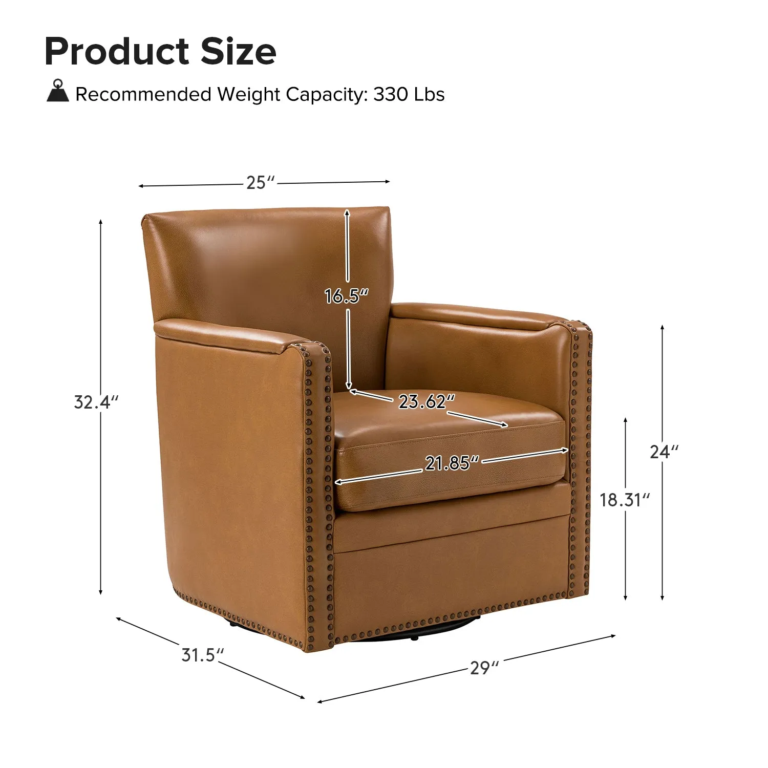 Gloria Genuine Leather Swivel Chair