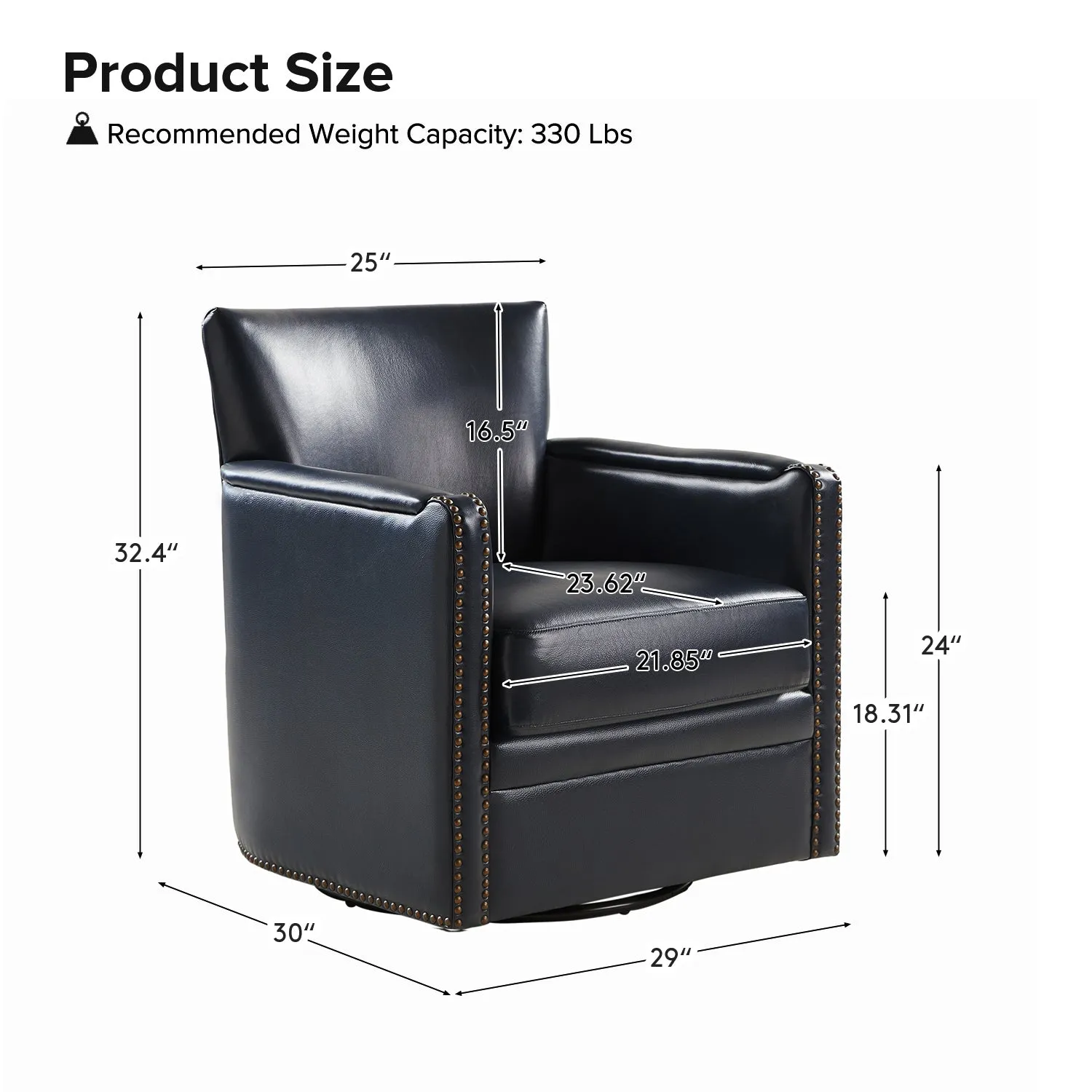 Gloria Genuine Leather Swivel Chair