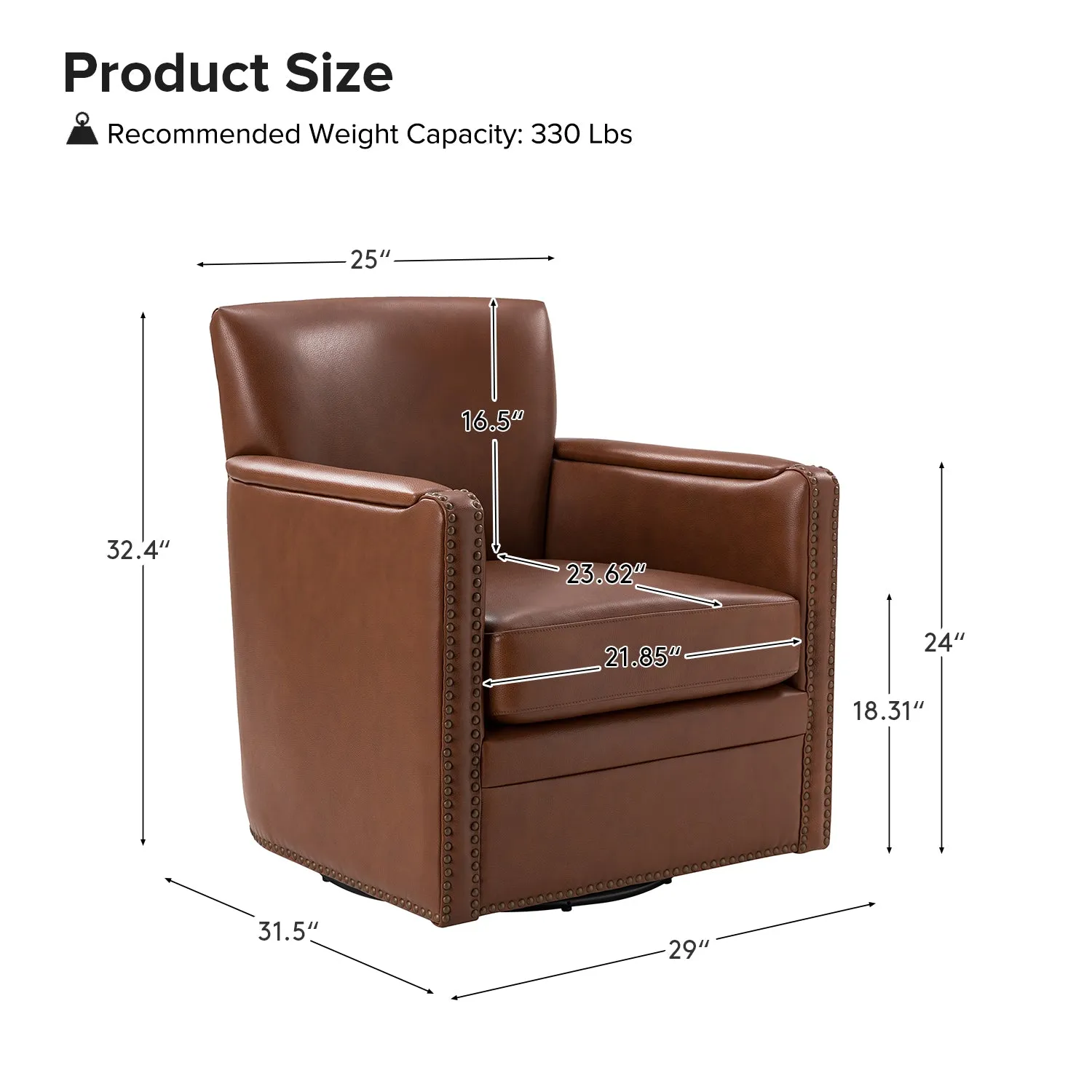 Gloria Genuine Leather Swivel Chair