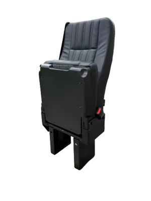 GO-ES Single 3PT Flip Seat With CRS Hooks in Black Ultra Leather