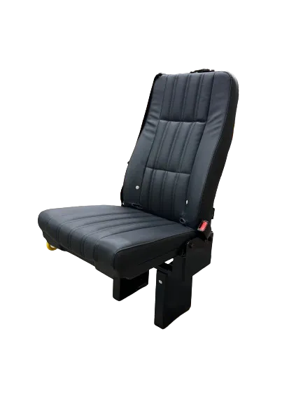 GO-ES Single 3PT Flip Seat With CRS Hooks in Black Ultra Leather