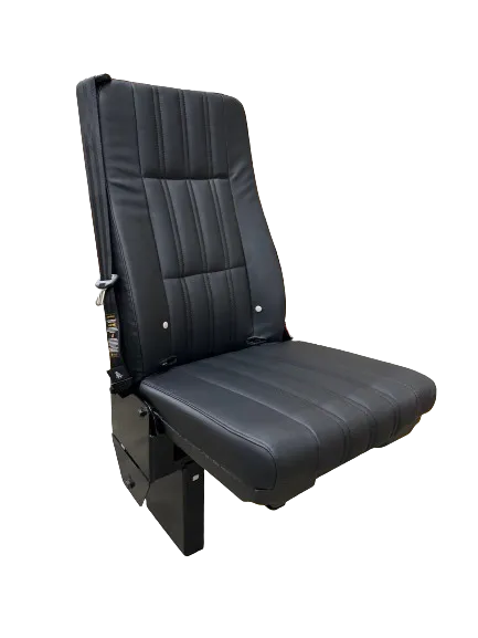 GO-ES Single 3PT Flip Seat With CRS Hooks in Black Ultra Leather