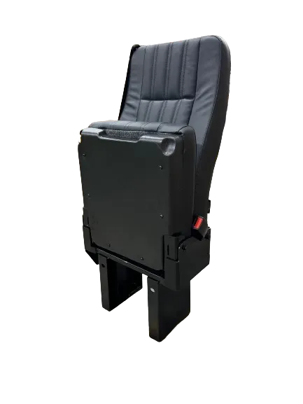 GO-ES Single 3PT Flip Seat With CRS Hooks in Black Ultra Leather