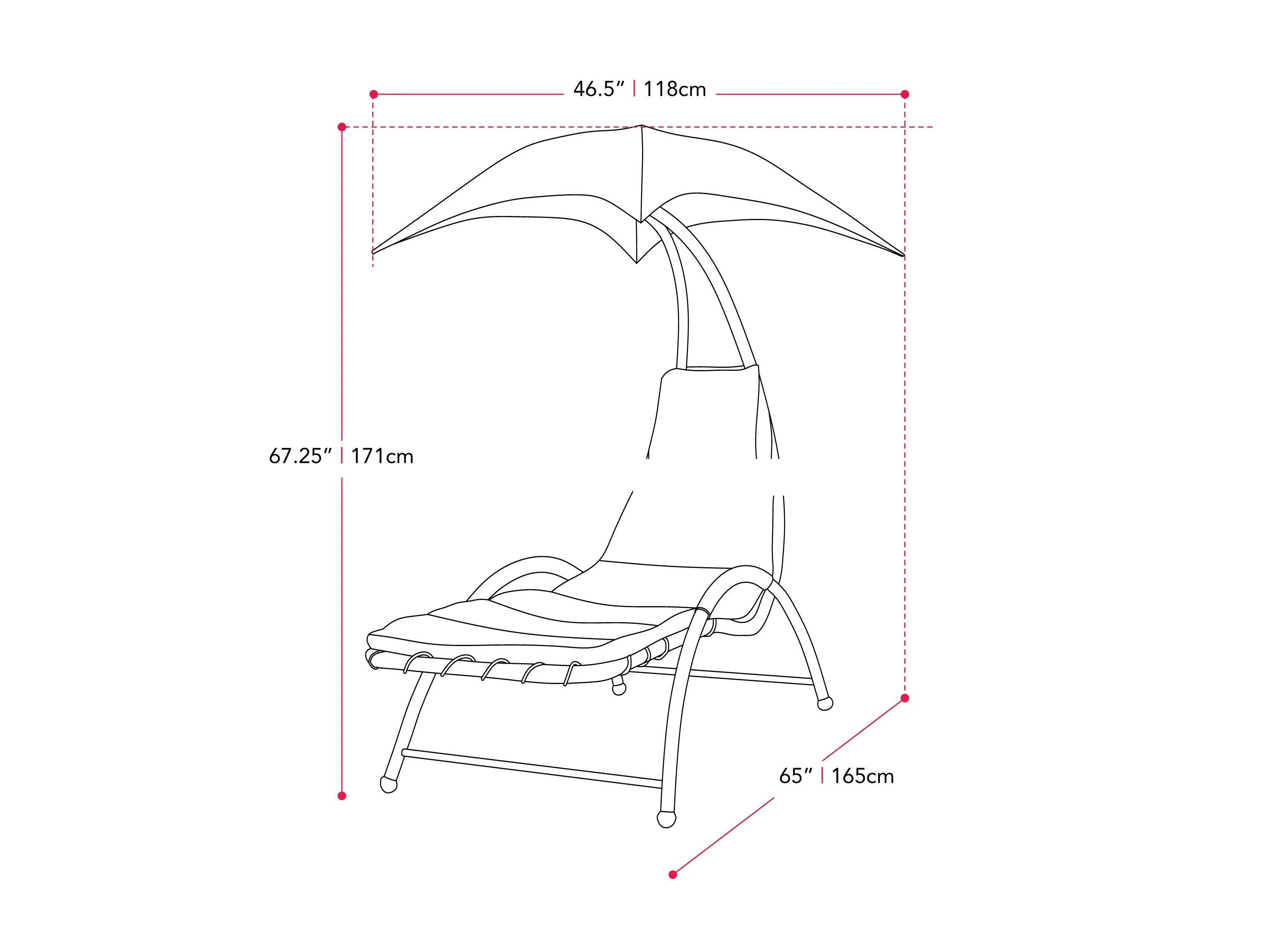 Grey Lounge Chair with Canopy