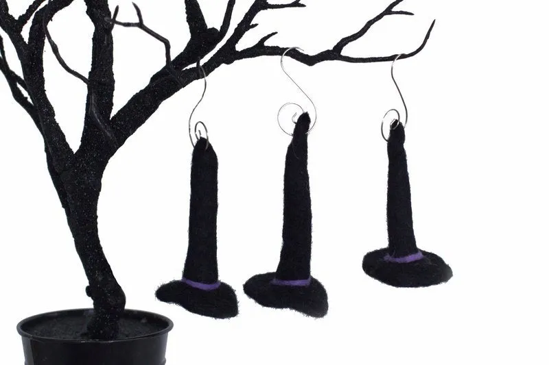 Halloween Felt Witch Hat Ornaments