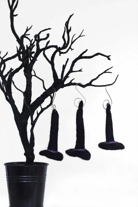 Halloween Felt Witch Hat Ornaments