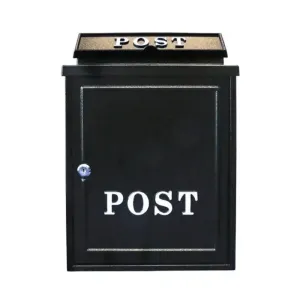 Inglenook Post100 Blank Black Post Mail Box