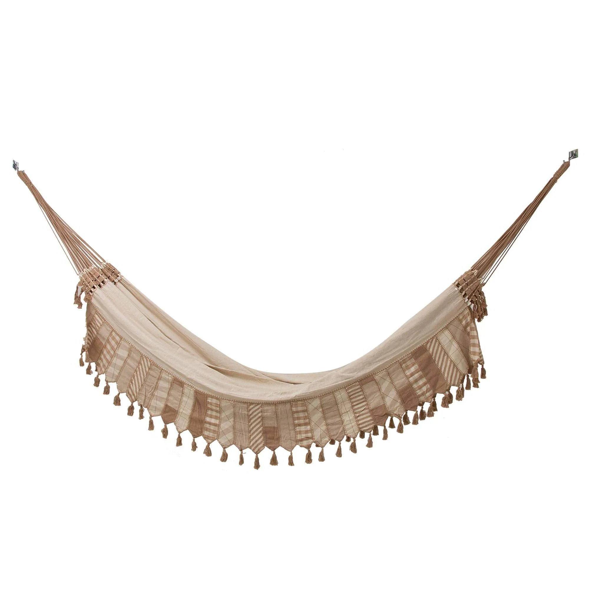 Ivory Cotton Hand Woven Fabric Hammock, - NOVICA