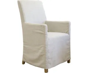 Ixora Dining Chair Set of 6 Fabric Slipcover French Provincial Carver Timber