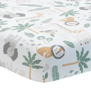 Jungle Friends Cotton Fitted Crib Sheet