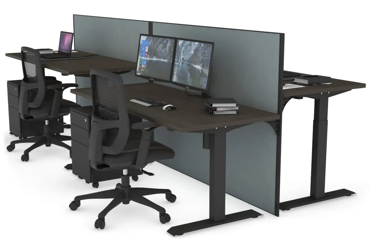 Just Right Height Adjustable 4 Person Bench Workstation [1200L x 700W]