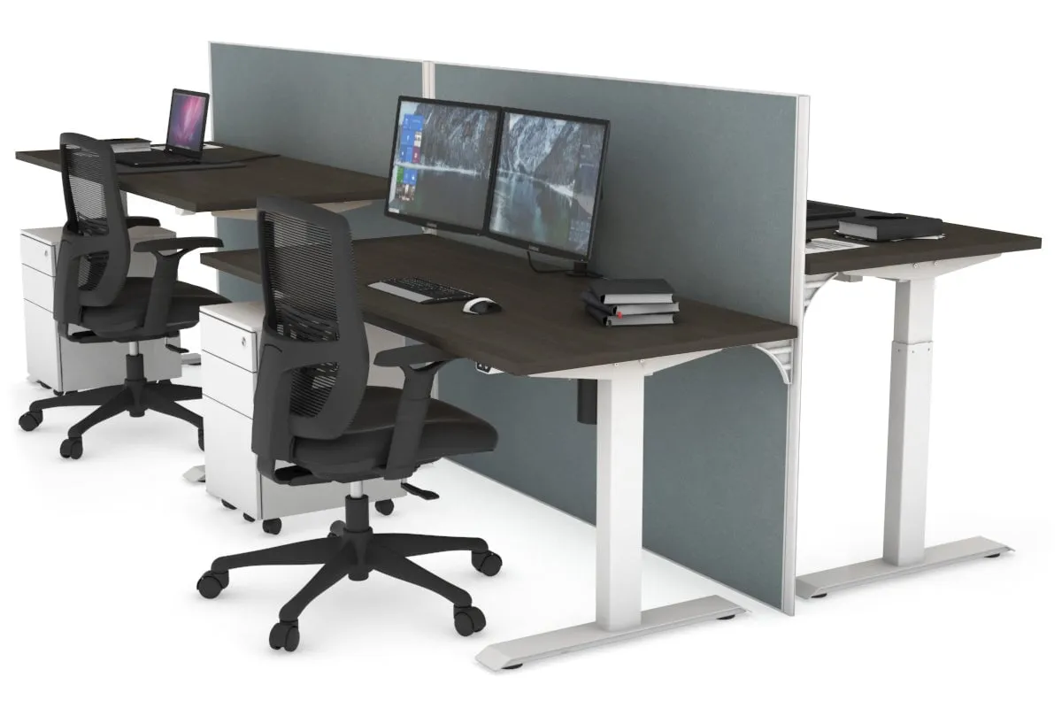 Just Right Height Adjustable 4 Person Bench Workstation [1200L x 700W]