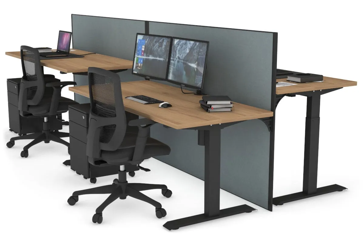 Just Right Height Adjustable 4 Person Bench Workstation [1200L x 700W]