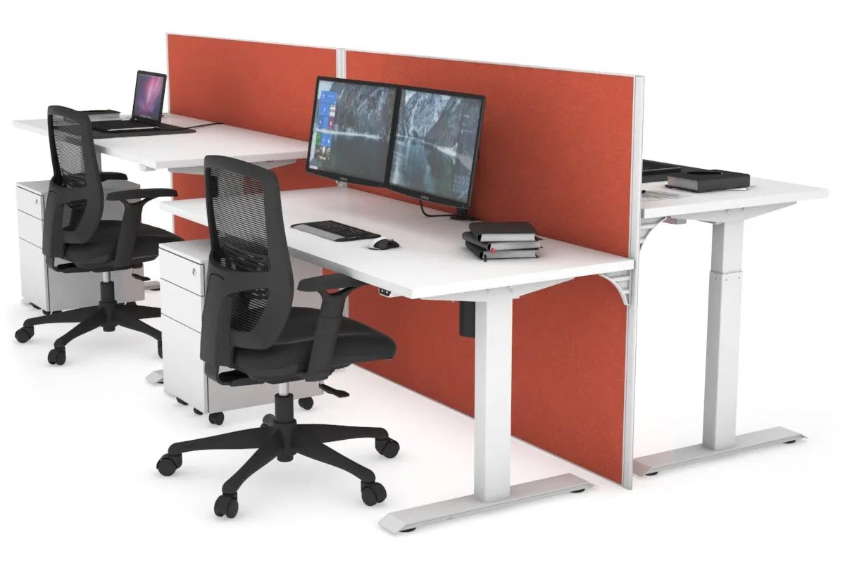 Just Right Height Adjustable 4 Person Bench Workstation [1200L x 700W]