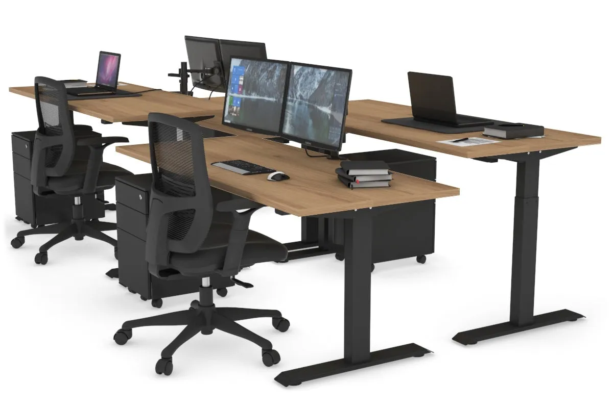 Just Right Height Adjustable 4 Person Bench Workstation [1200L x 700W]