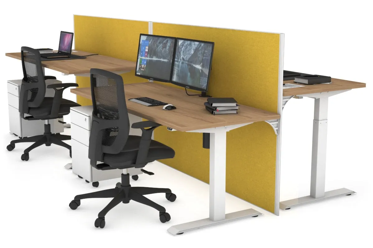 Just Right Height Adjustable 4 Person Bench Workstation [1200L x 700W]